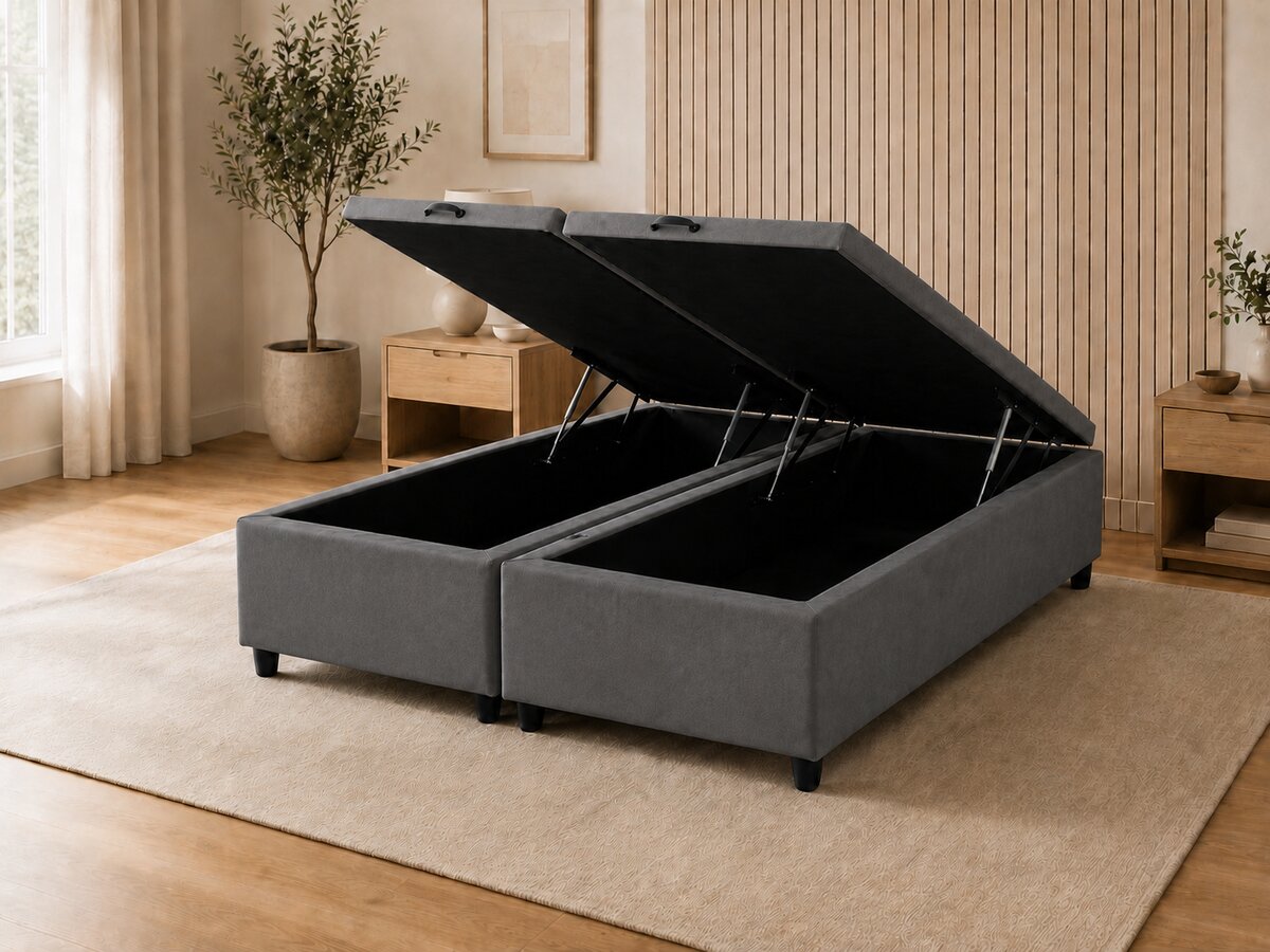 Base para Cama Box Baú Queen Suede Cinza 158x198x37
