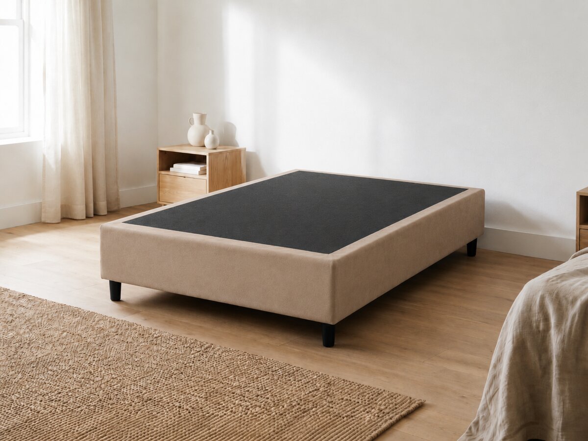 Base Cama Box Casal Suede Bege