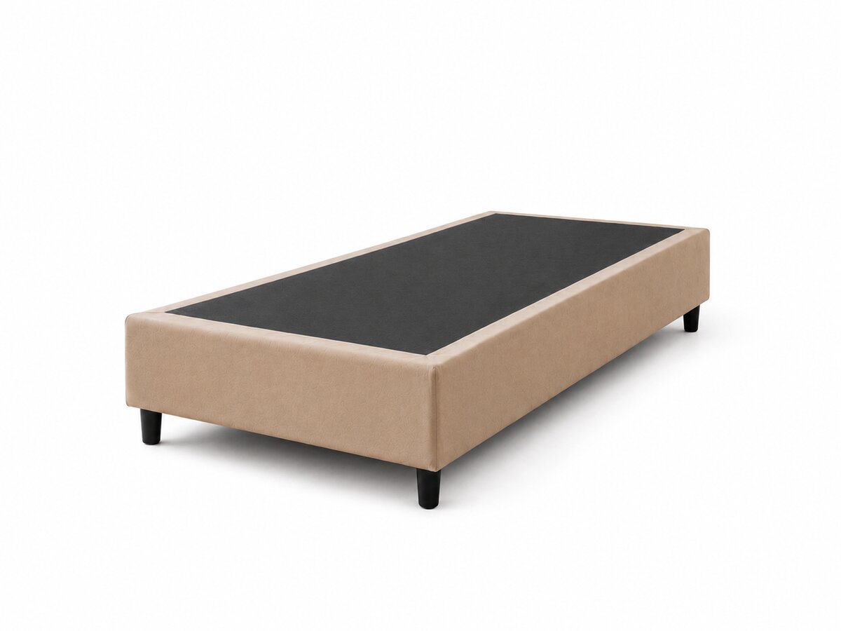Base box Suede Bege Solteiro