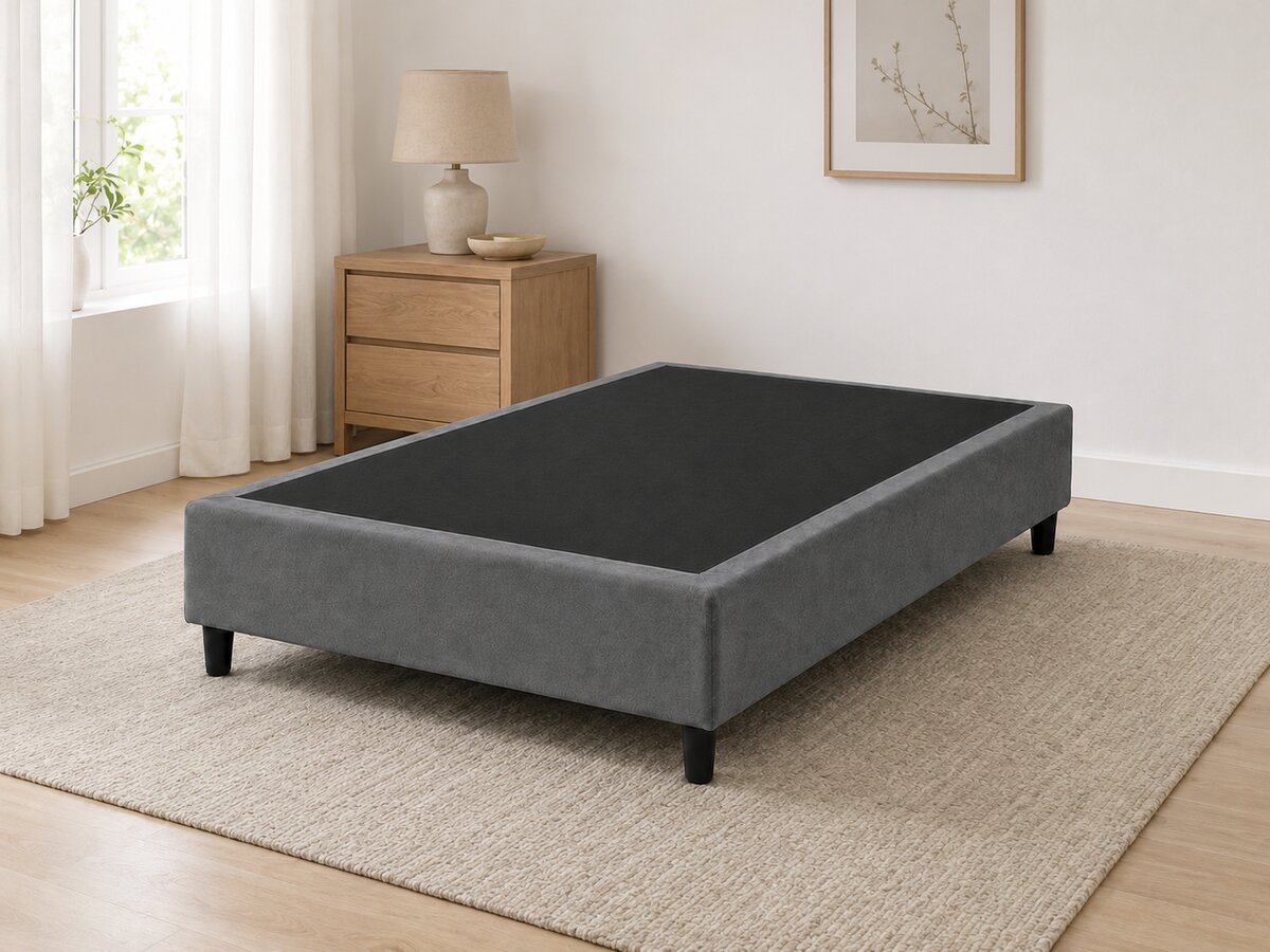 Base para Cama Box Casal Suede Cinza 138x188x40