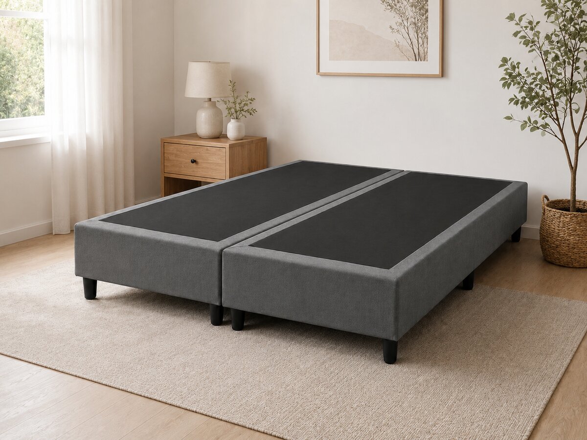 Base Cama Box Queen Suede Cinza