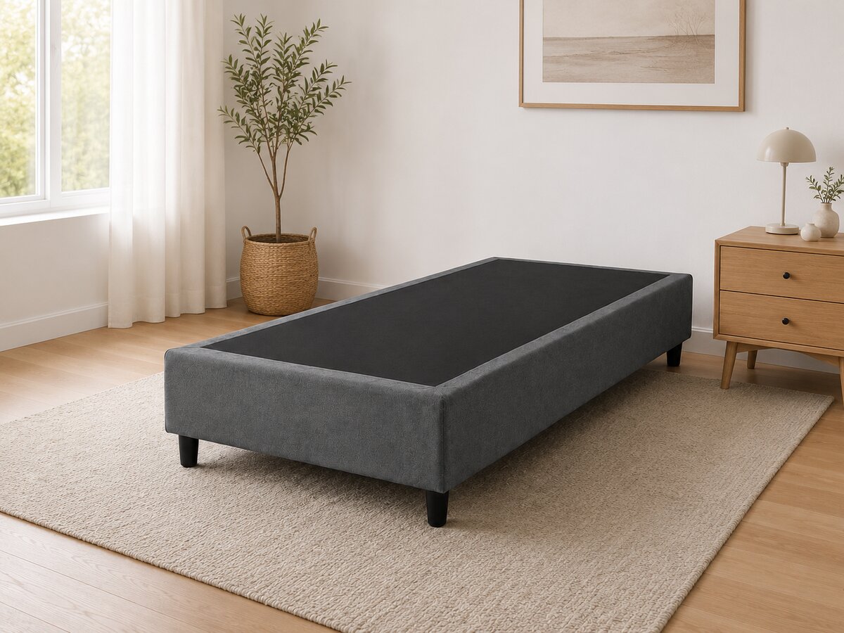 Base para Cama Box Solteiro Suede Cinza 88x188x40