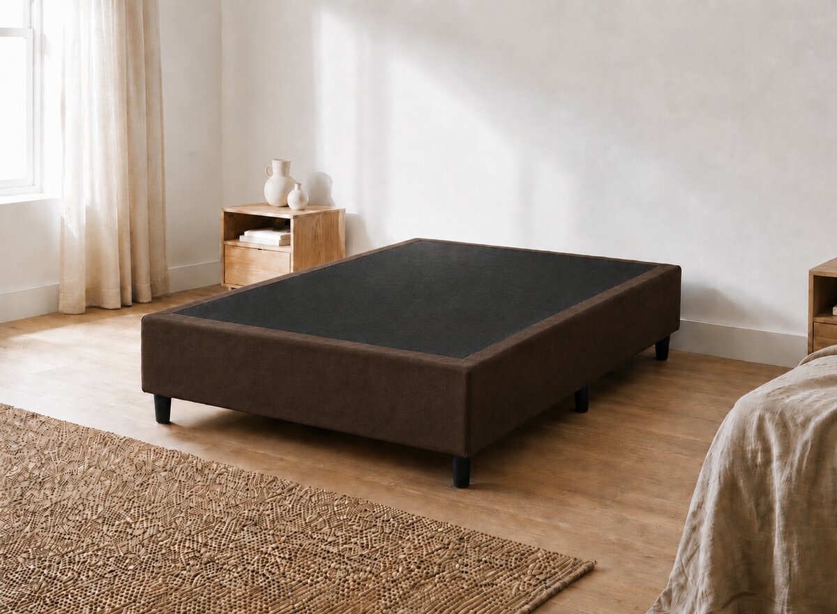 Base Cama Box Casal Suede Marrom