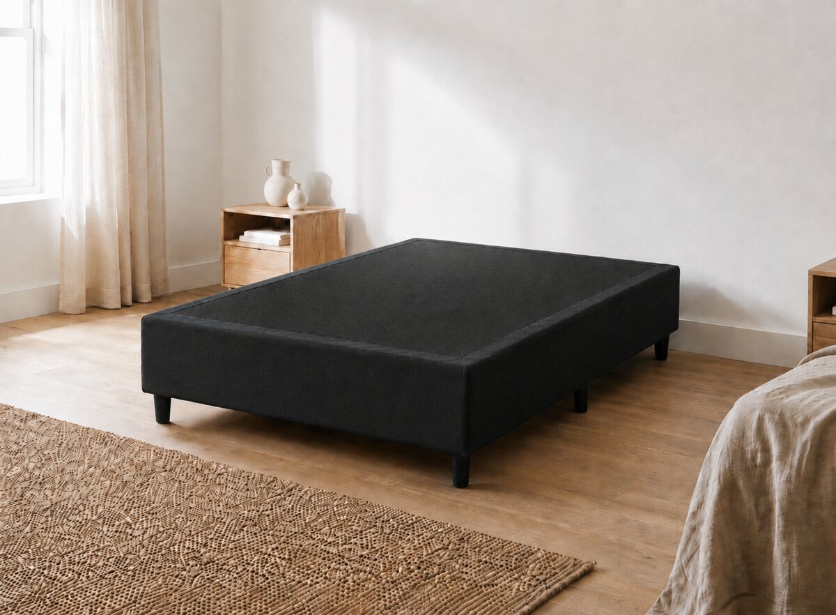 Base Cama Box Casal Suede Preto