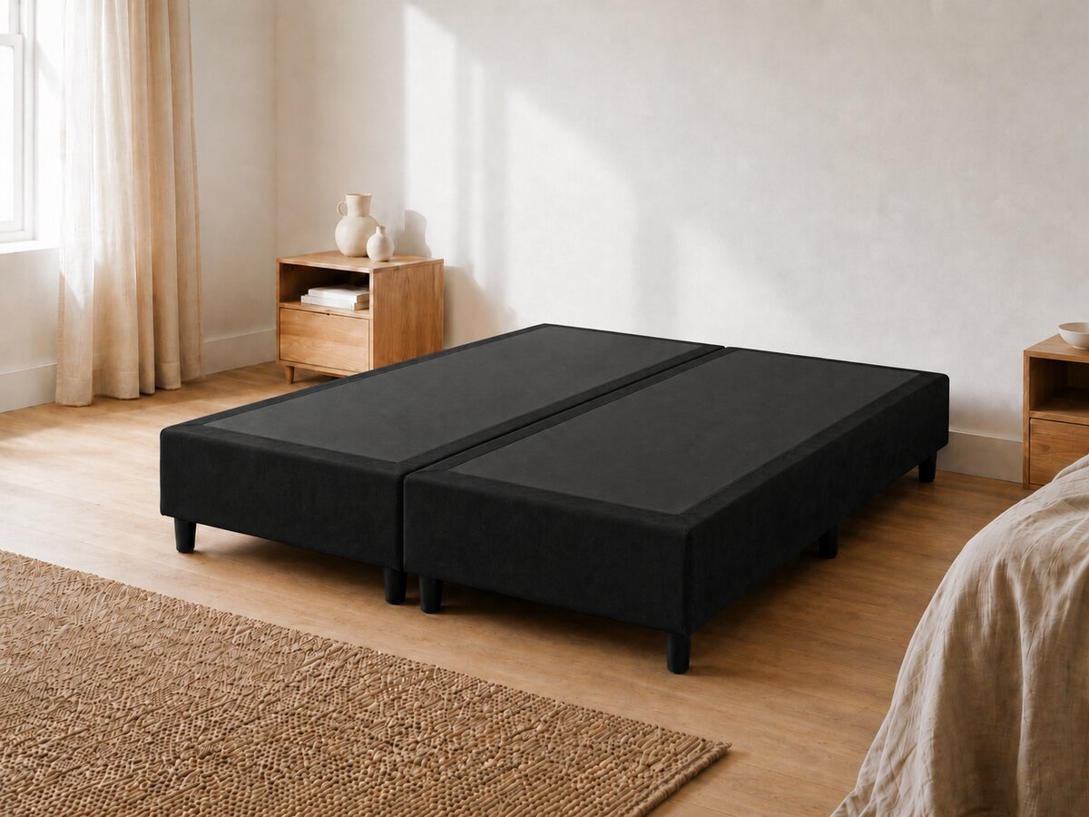 Base Cama Box Queen Suede Preto