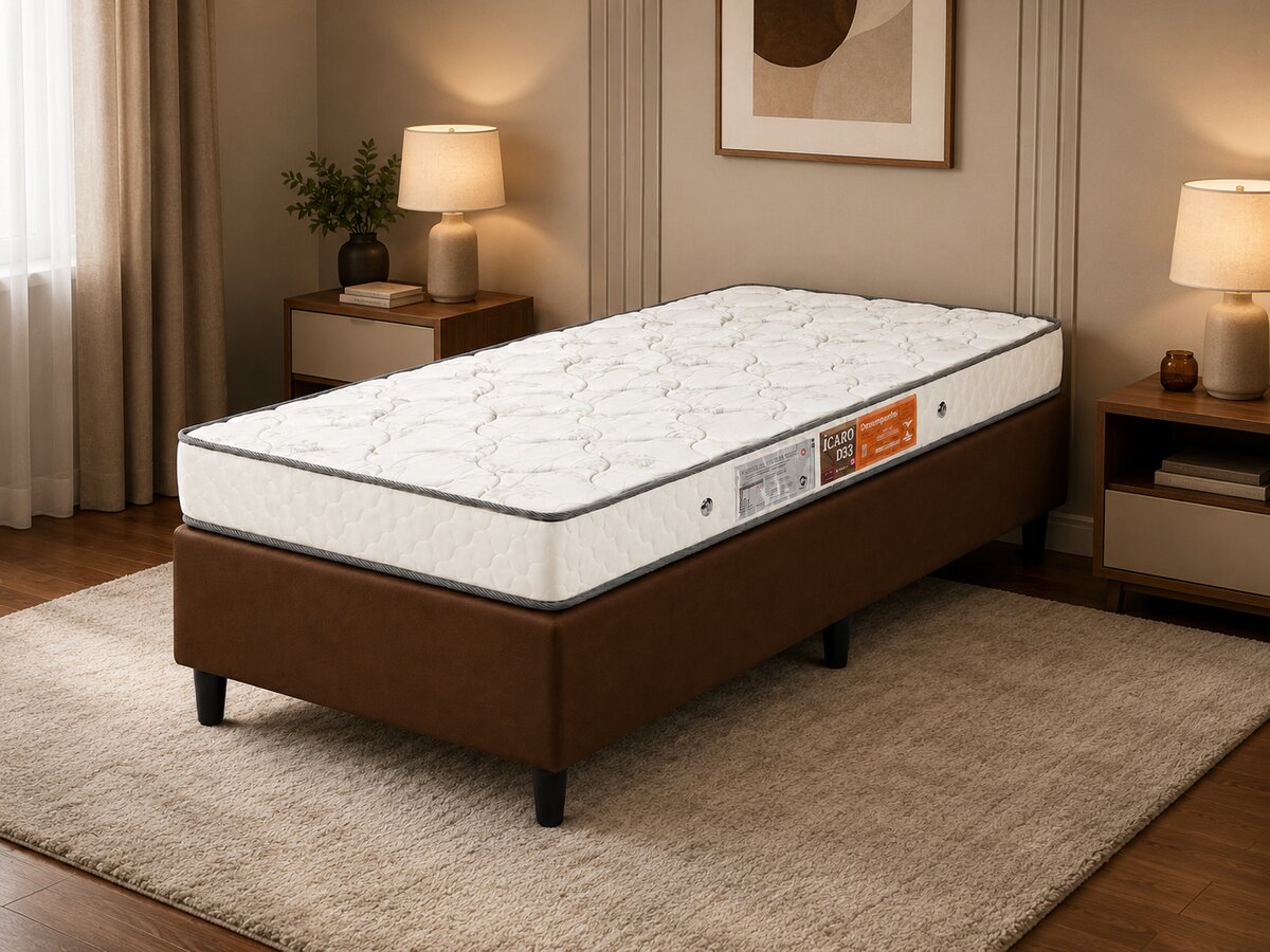 Cama Box Solteiro de Espuma D33 Ícaro 88x188x57
