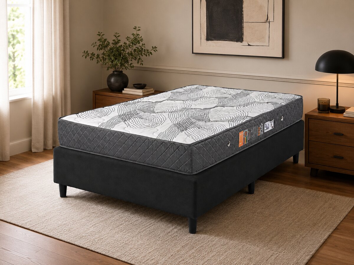 Cama Box Casal de Espuma D33 Ícaro Black 138x188x60