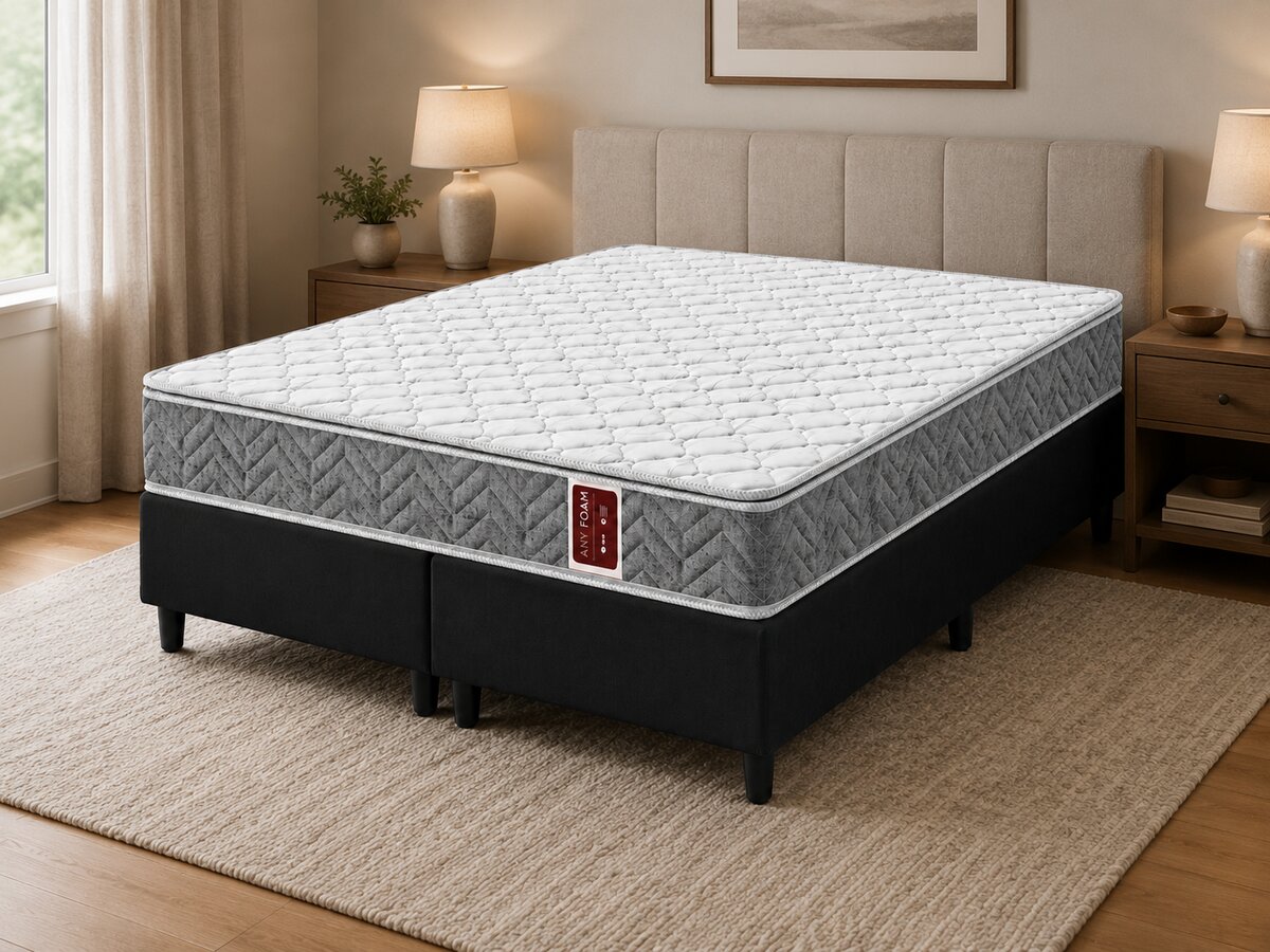 Cama Box Queen de Espuma D45 AMX Foam Double Face 158x198x66