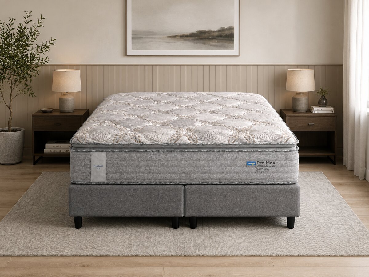 Cama Box Super King Pro Max Premium Gel com Base Suede Cinza 193x203x74