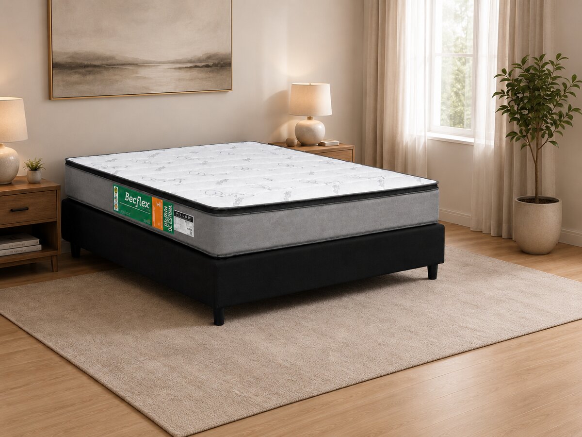 Cama Box Casal de Espuma D80 Vision Pillow Top Duplo 138x188x68
