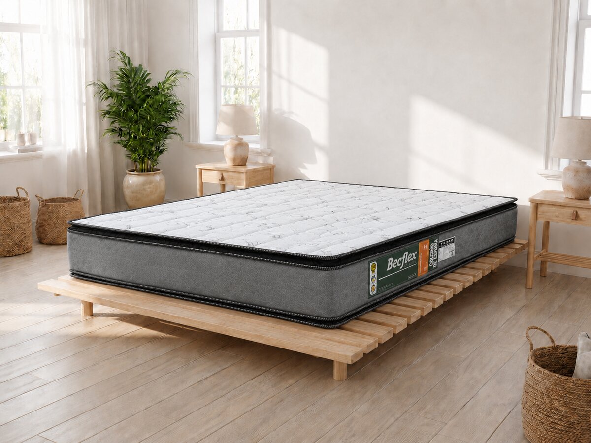 Colchão de Espuma Queen D80 Vision Pillow Top Duplo 158x198x28