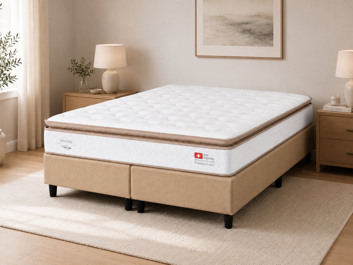 Cama Box King Molas Ensacadas Vivere C1885 Herval 193x203x70