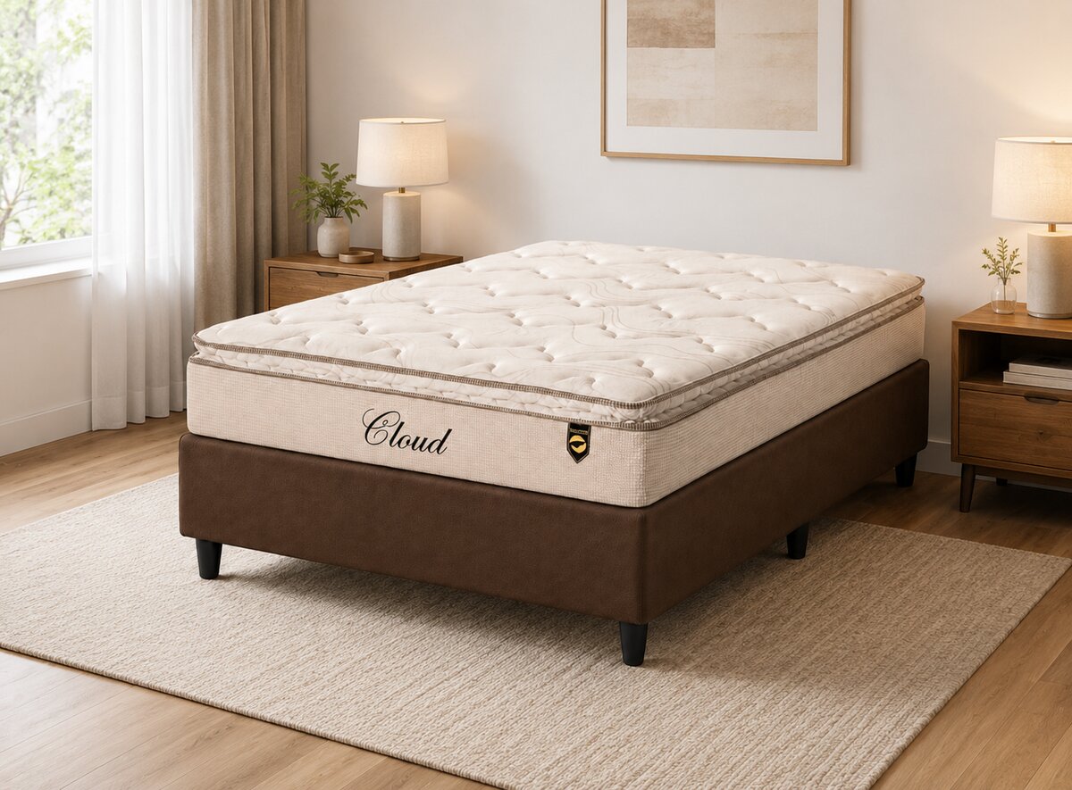 Cama Box Casal Molas Ensacadas Cloud 138x188x72