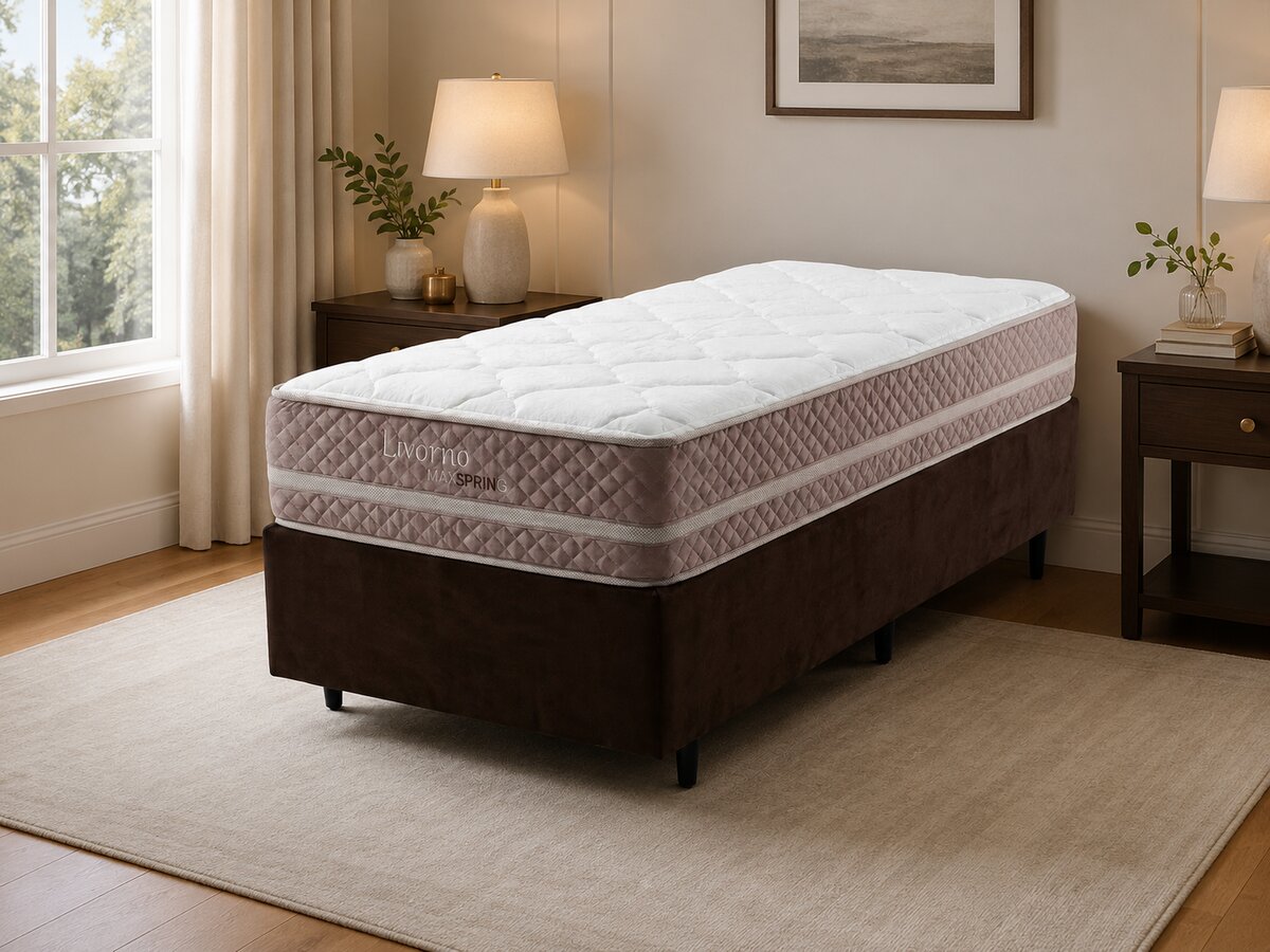 Cama Box Solteiro Molas Maxspring Livorno 88x188x67