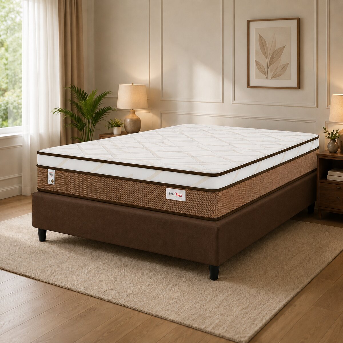 Cama Box Casal Molas Ensacadas Plumatex Smart Flex 138x188x72