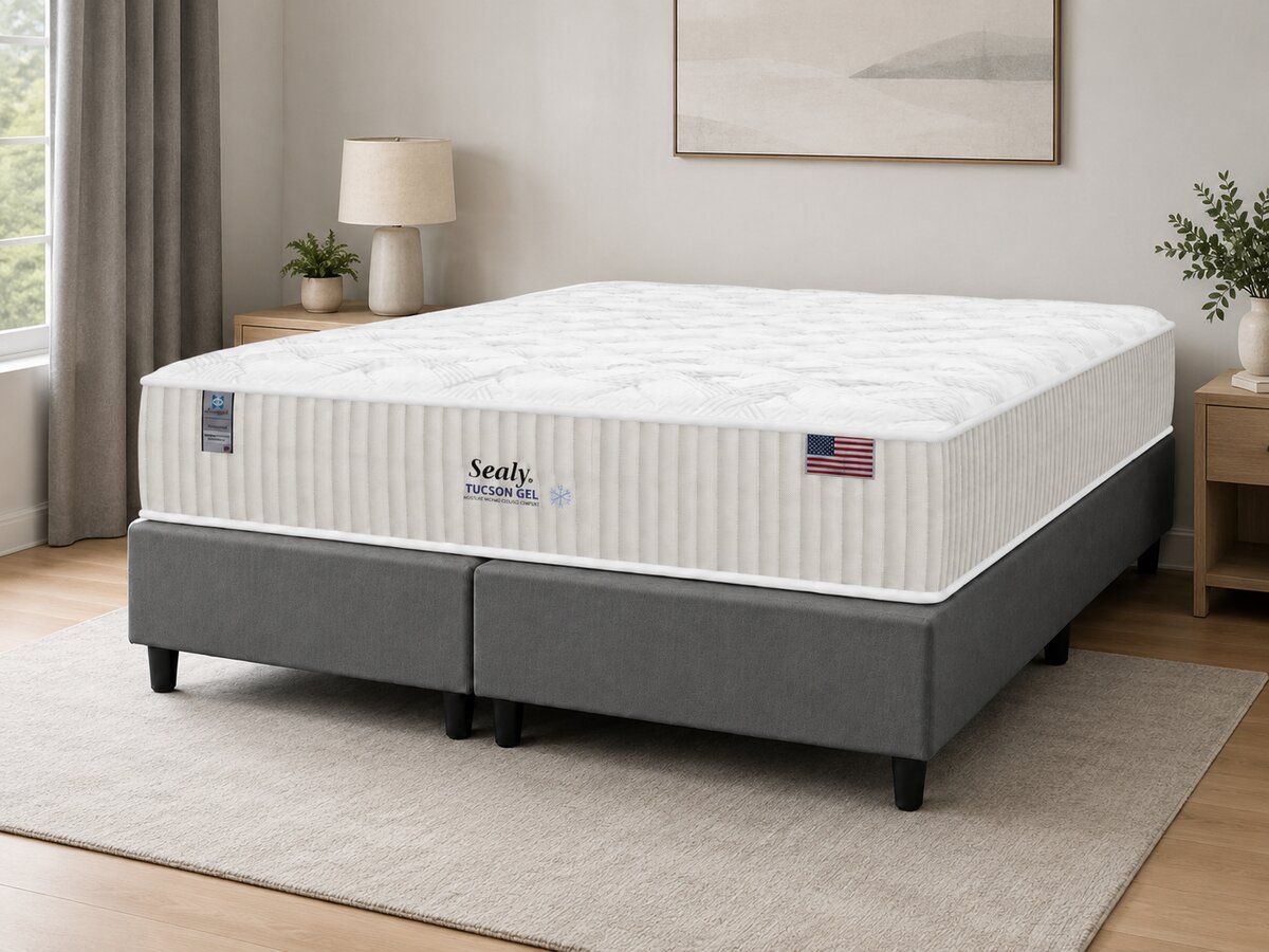 Cama Box Queen Sealy Tucson Molas Ensacadas 158x198x72